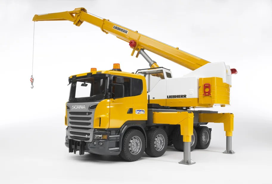 BRUDER Scania R-Serie Liebherr Kran-LKW mit Licht & Sound